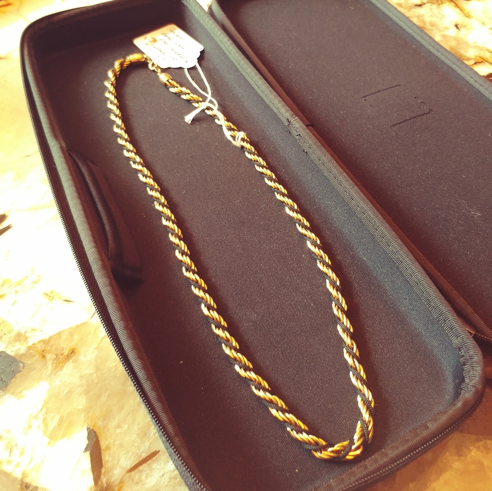 Trifari Designer Gold Plated Stainless Corded Neck